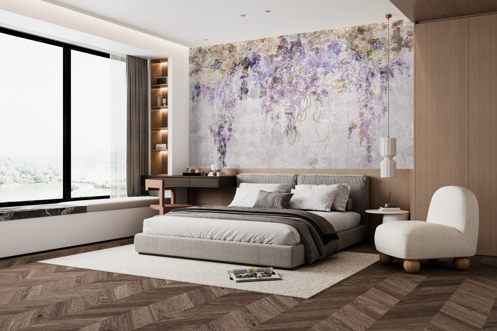 Papier peint les fleurs d'automne tombent