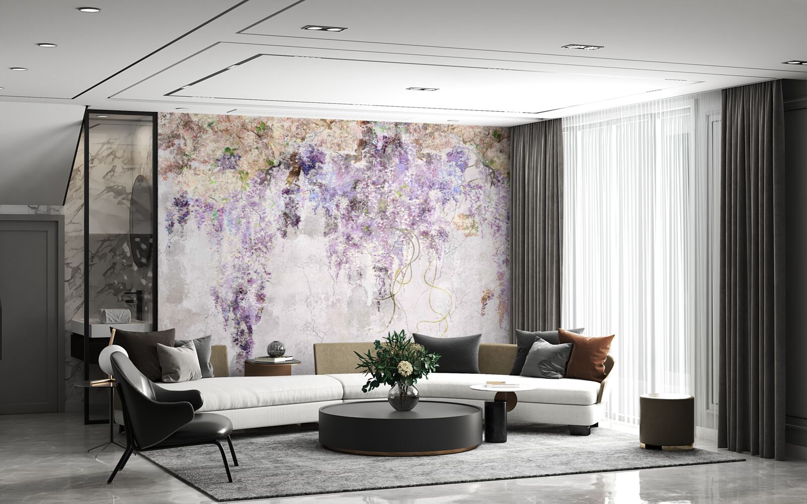 Papier peint les fleurs d'automne tombent