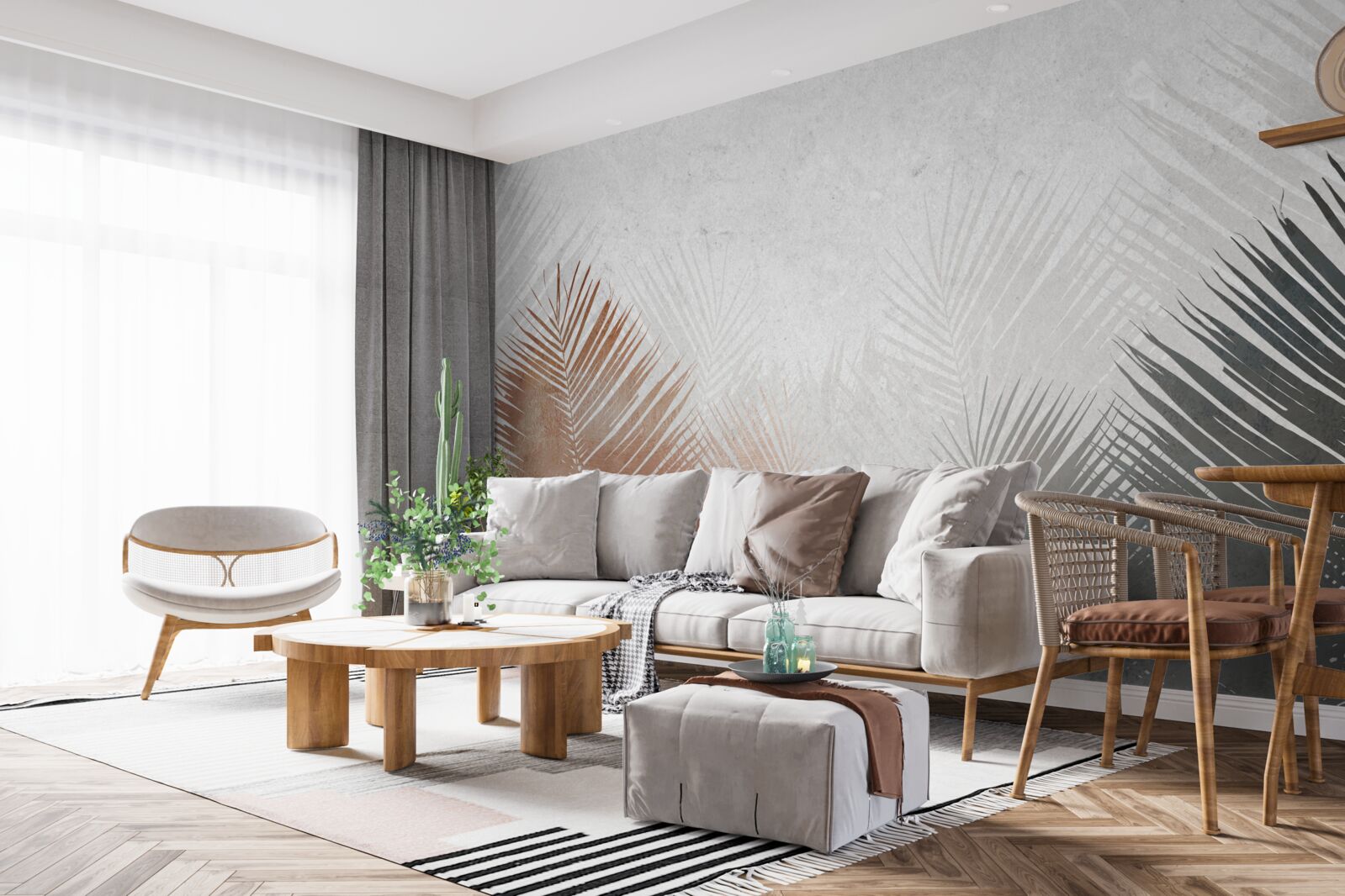 Papier peint abstraction automnale dans une forêt brumeuse