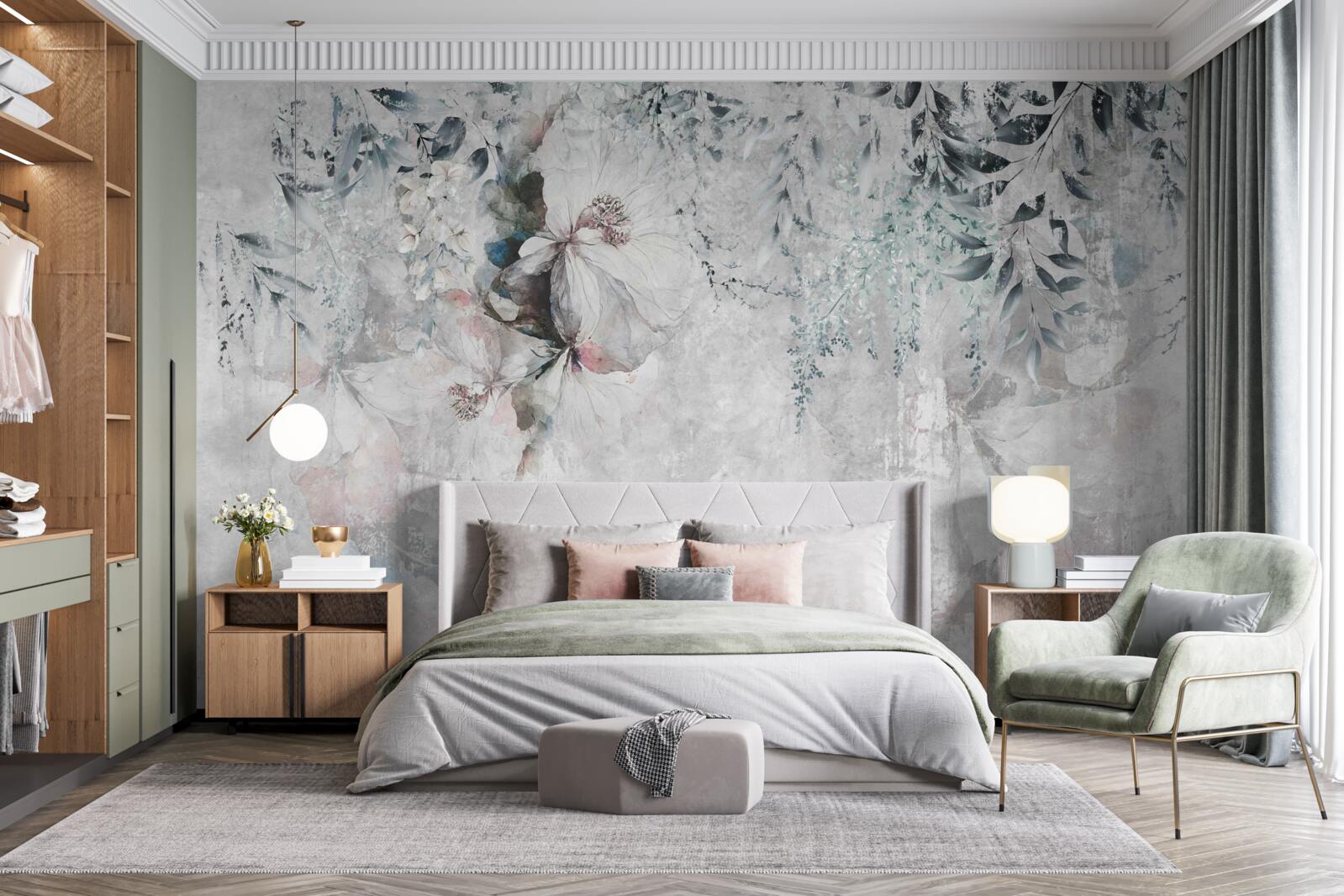 Papier peint les iris sont gris par rapport à la même teinte