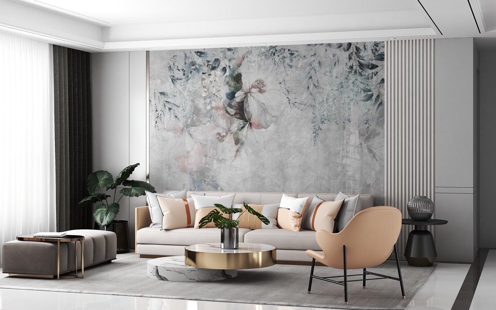 Papier peint les iris sont gris par rapport à la même teinte