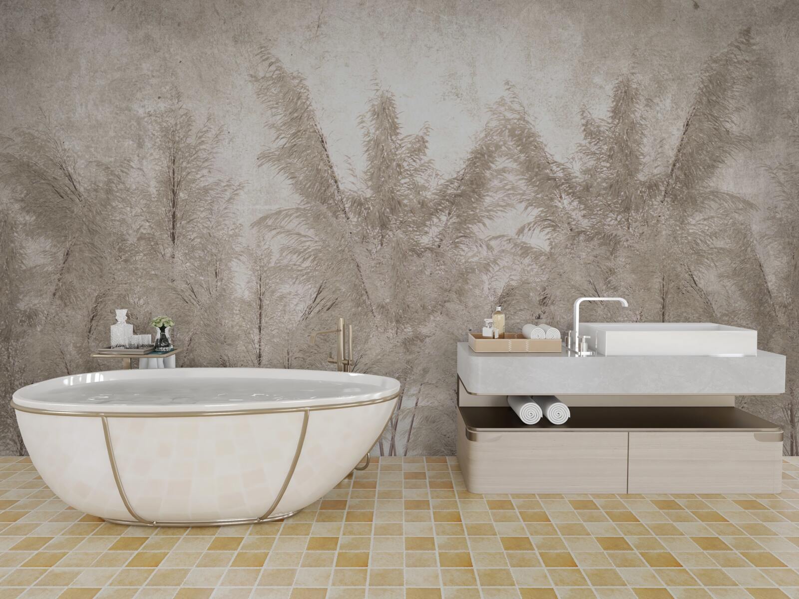 Papier peint matinée tropicale dans le brouillard