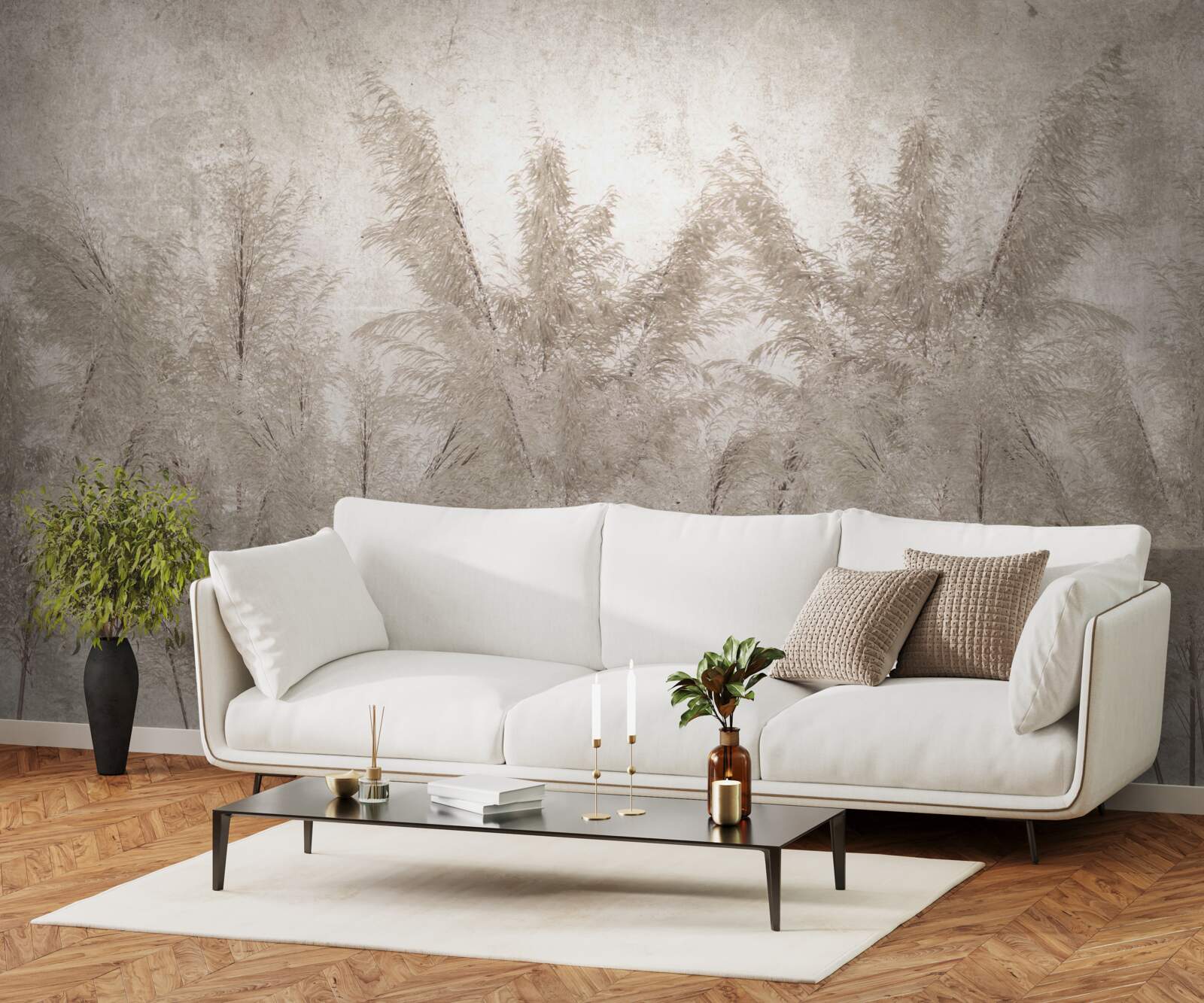 Papier peint matinée tropicale dans le brouillard