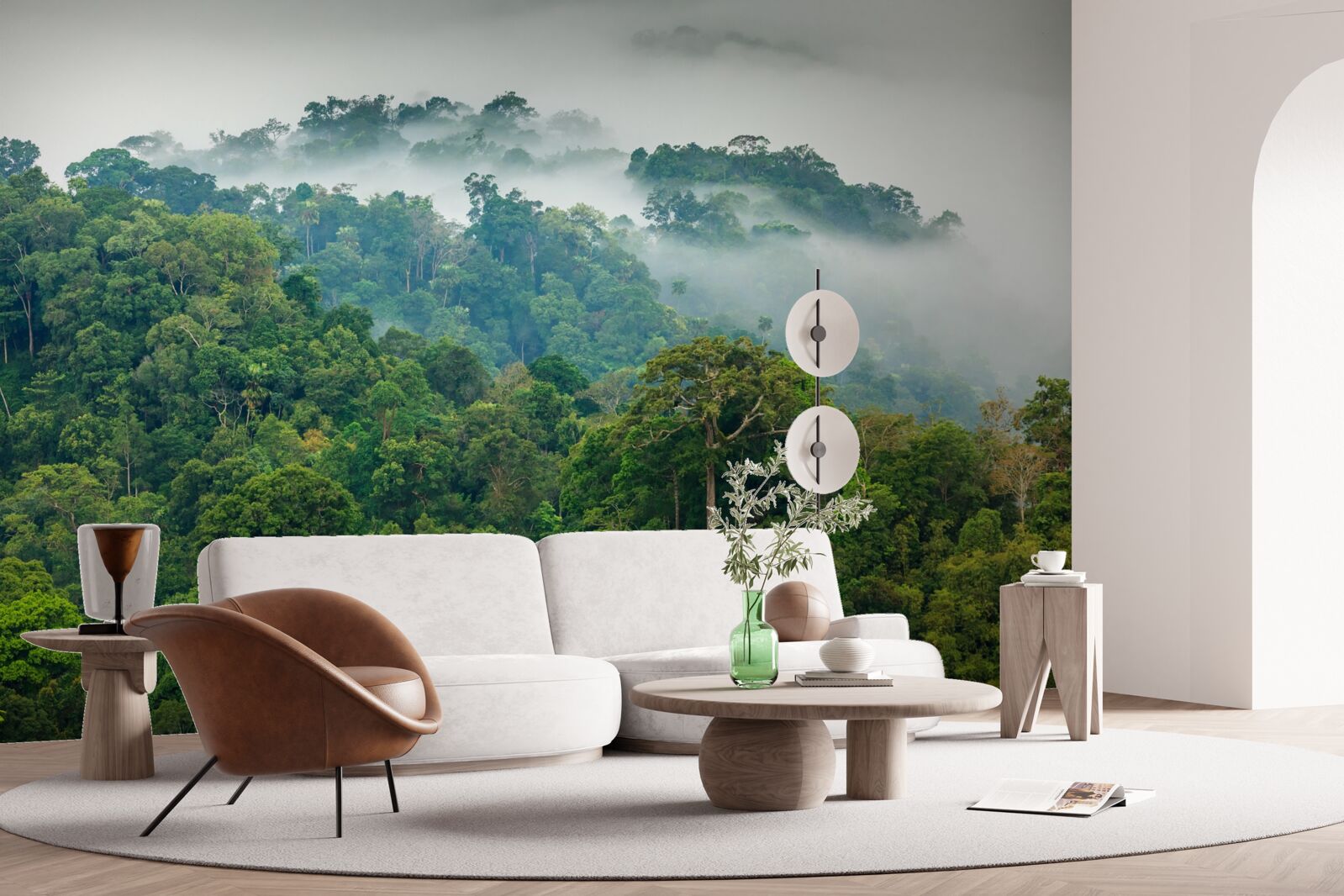 Papier peint la jungle est enveloppée d'un épais brouillard