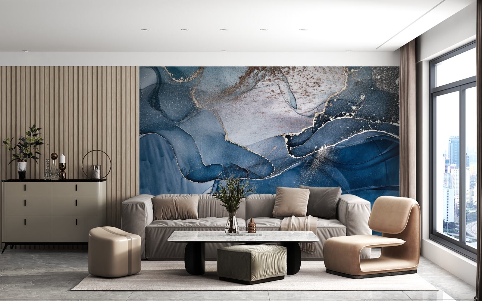 Papier peint teintes d'encre alcoolique