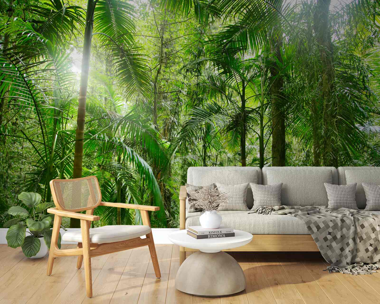 Papier peint végétation luxuriante dans une zone boisée