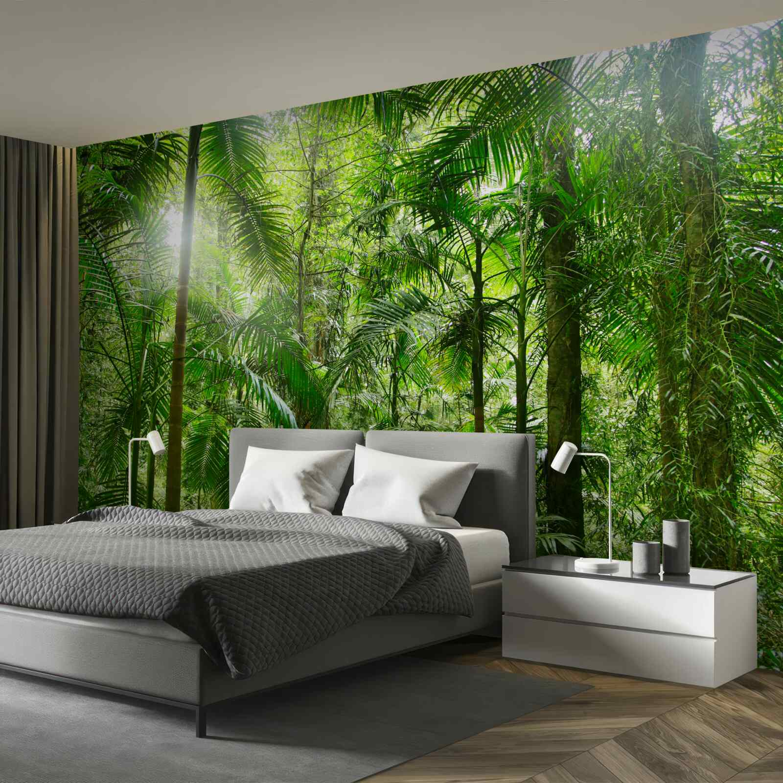 Papier peint végétation luxuriante dans une zone boisée