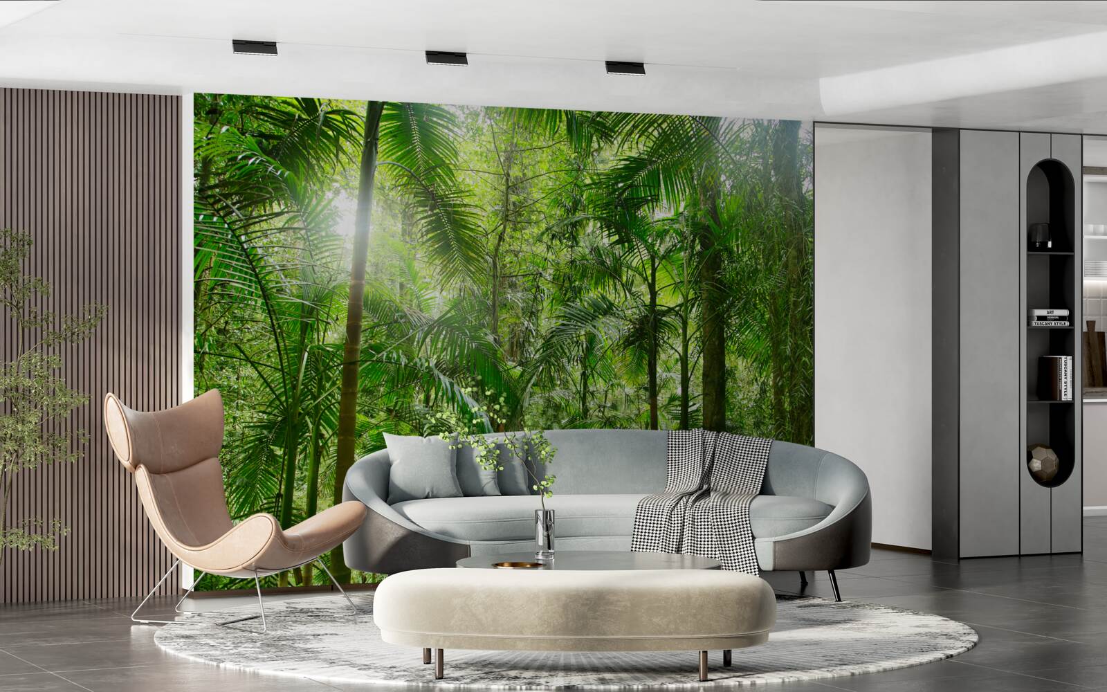 Papier peint végétation luxuriante dans une zone boisée