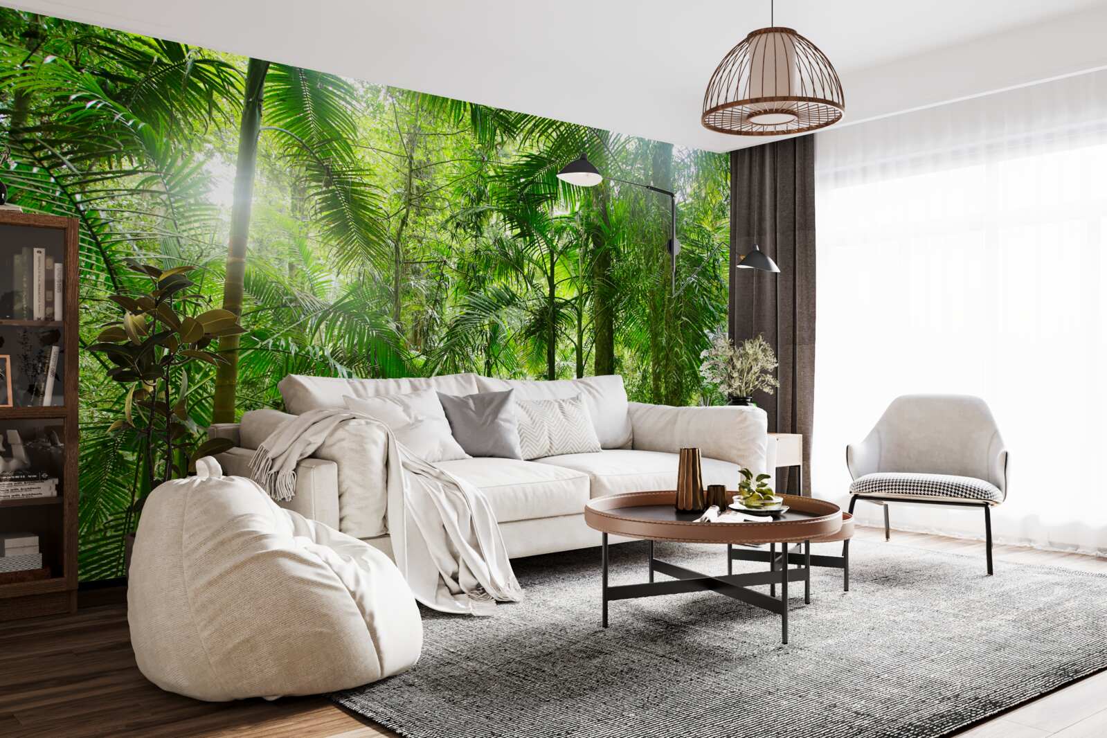 Papier peint végétation luxuriante dans une zone boisée