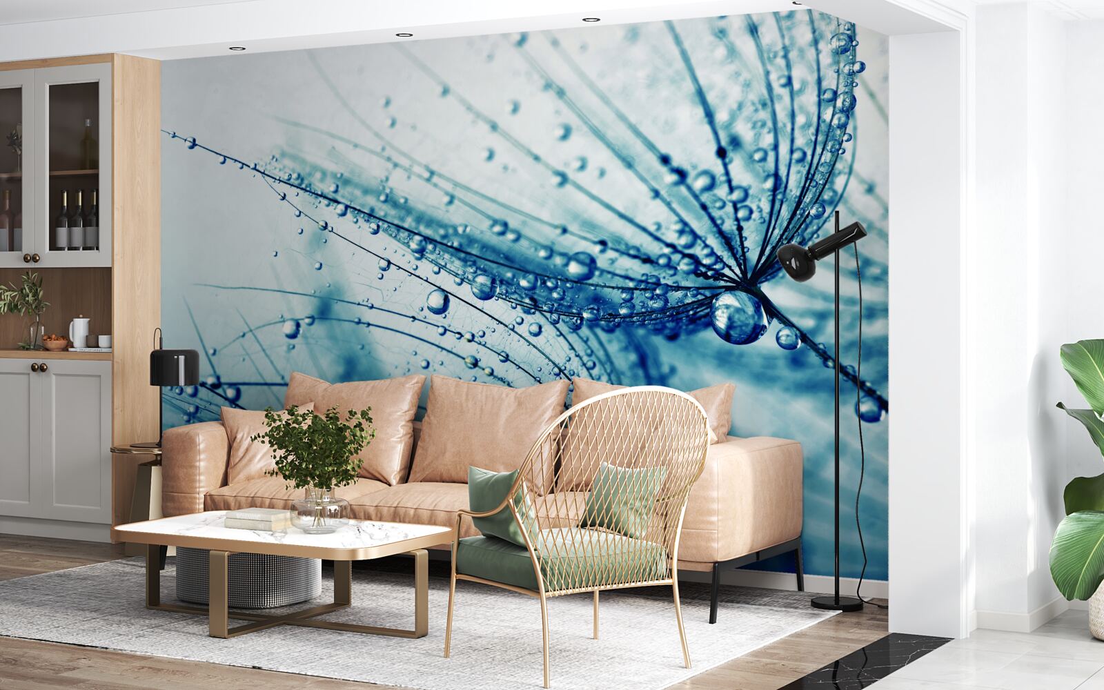 Papier peint gouttes de pissenlit