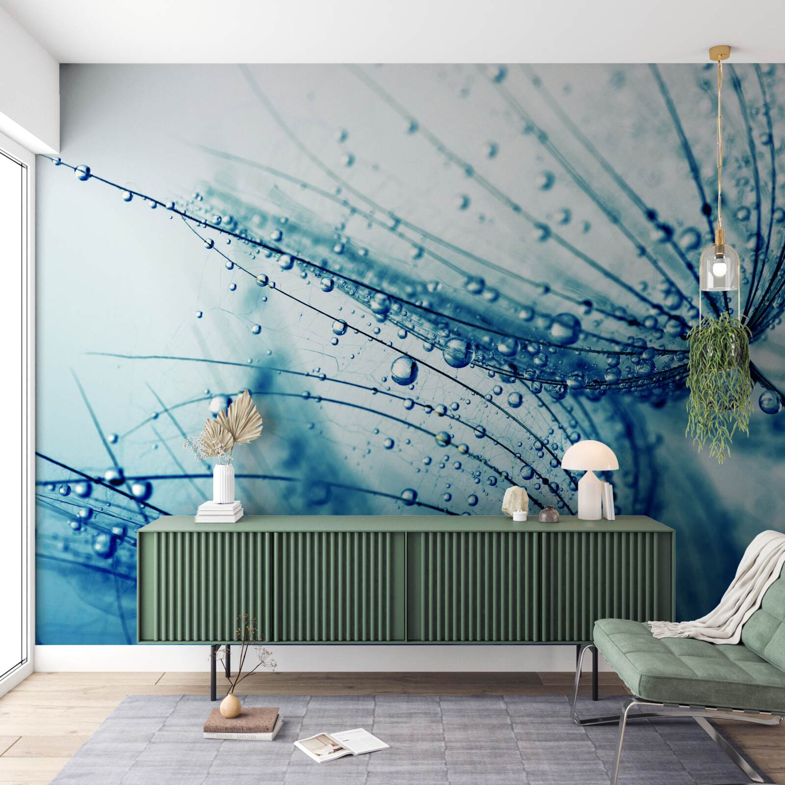 Papier peint gouttes de pissenlit