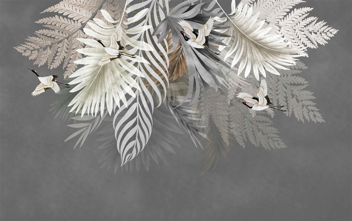 Papier peint Bouquet suspendu de feuilles des tropiques