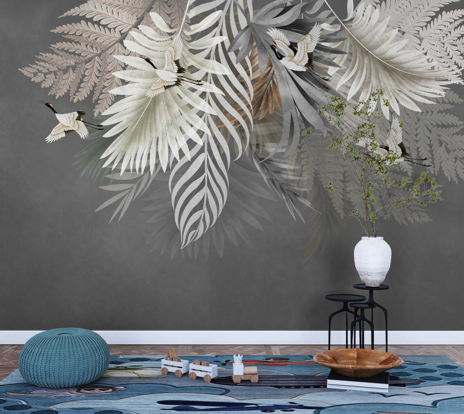 Papier peint Bouquet suspendu de feuilles des tropiques