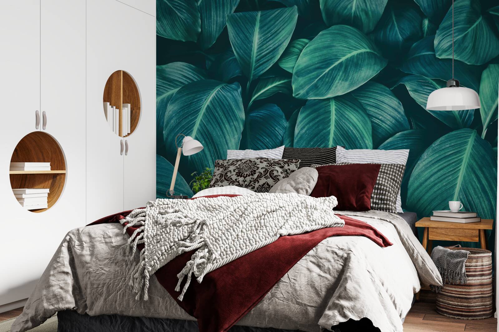 Papier peint les feuilles de la fougère ont une couleur émeraude brillante