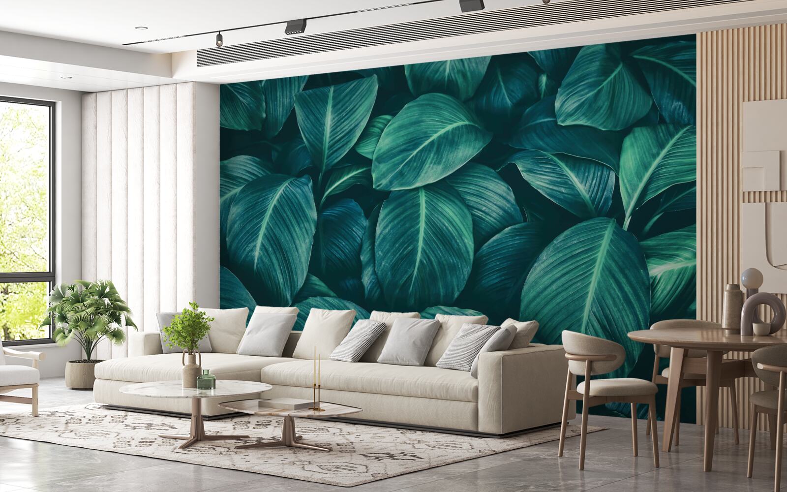 Papier peint les feuilles de la fougère ont une couleur émeraude brillante