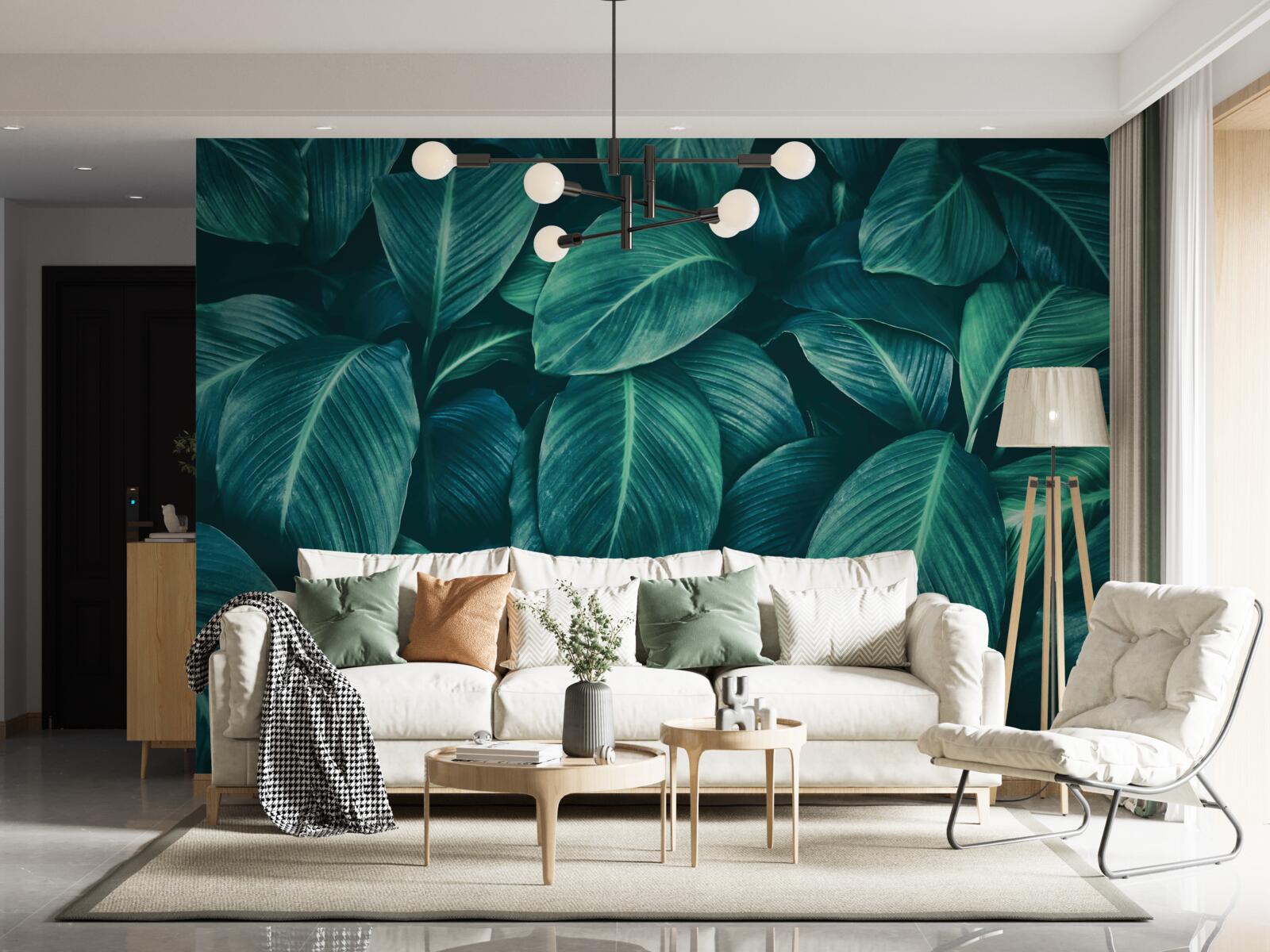 Papier peint les feuilles de la fougère ont une couleur émeraude brillante