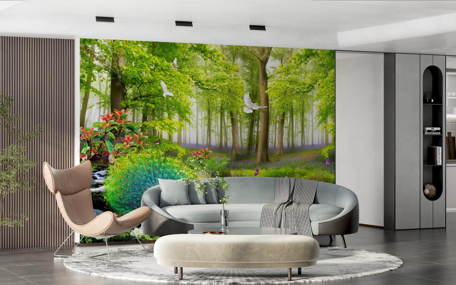 Papier peint faune des forêts vertes d'été