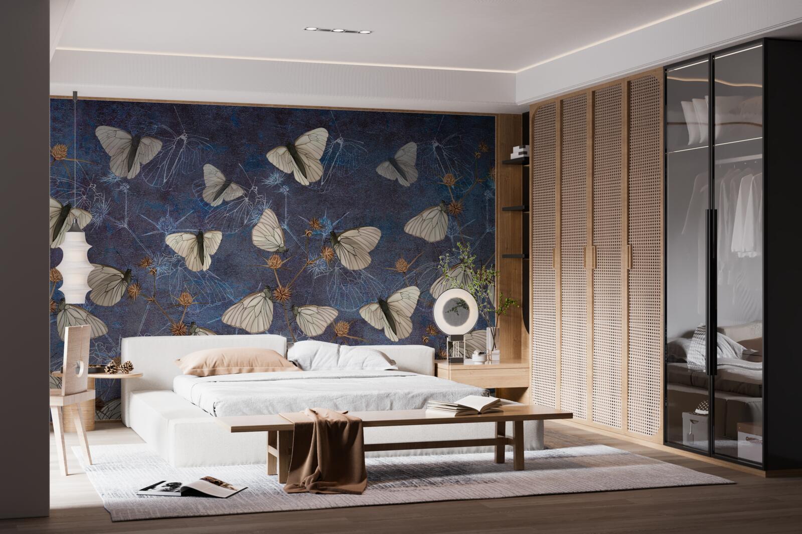 Papier peint papillons blancs pendant la période de végétation