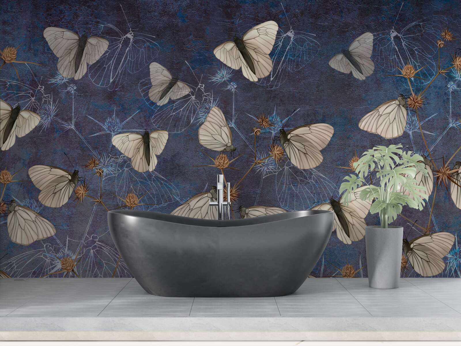 Papier peint papillons blancs pendant la période de végétation