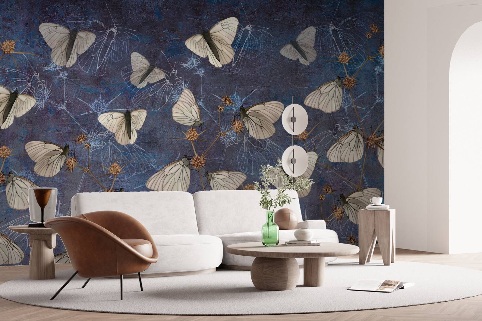 Papier peint papillons blancs pendant la période de végétation