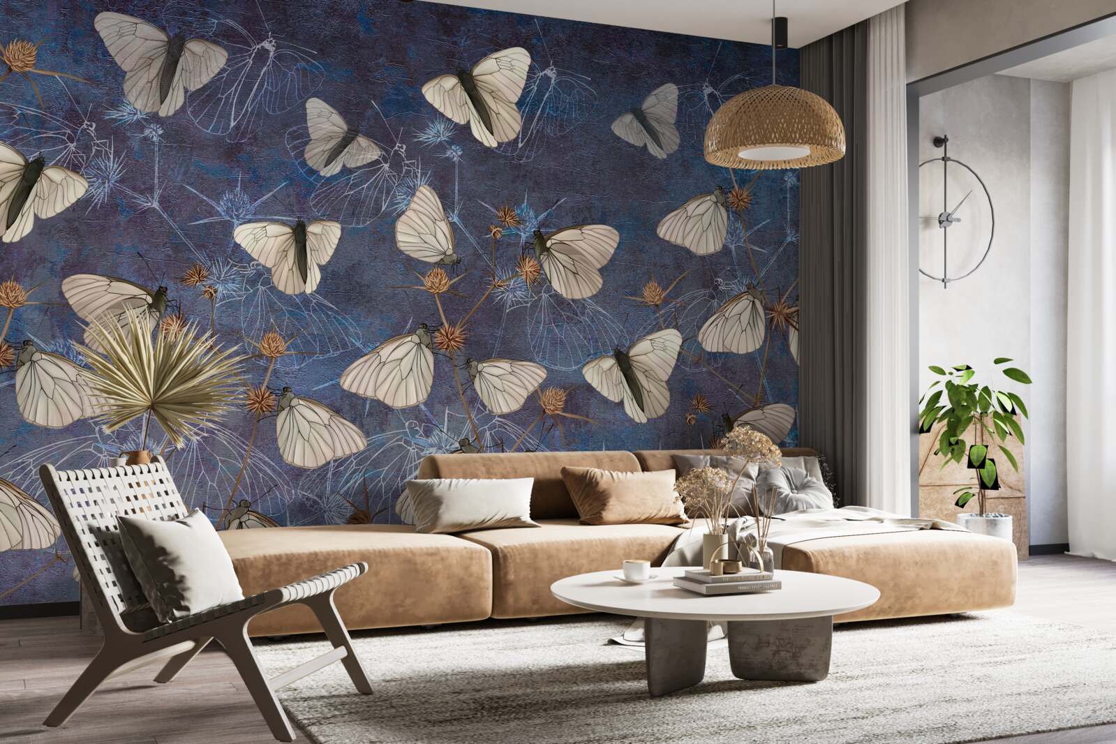 Papier peint papillons blancs pendant la période de végétation