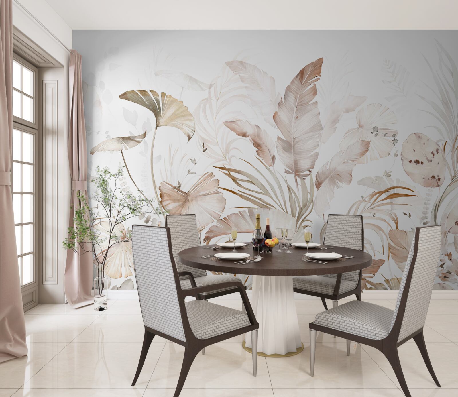 Papier peint forêt tropicale abstraite