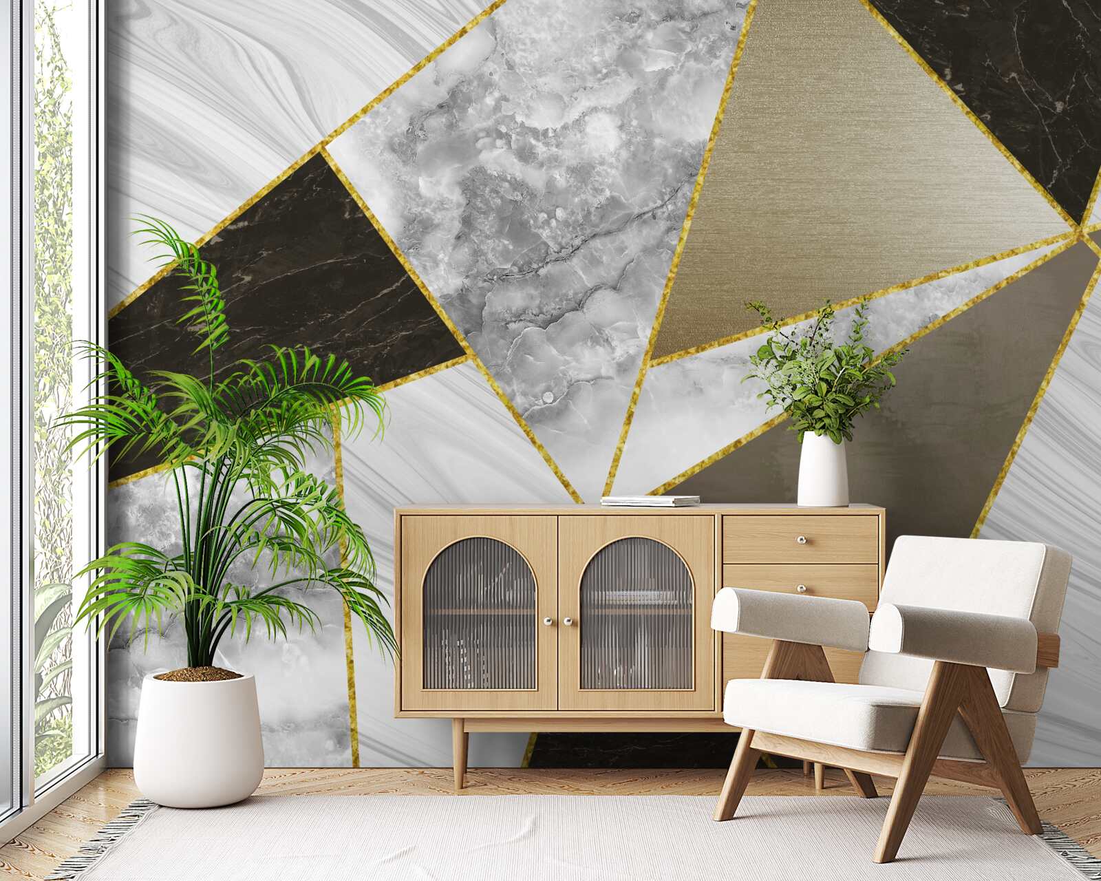 Papier peint abstraction d'un triangle