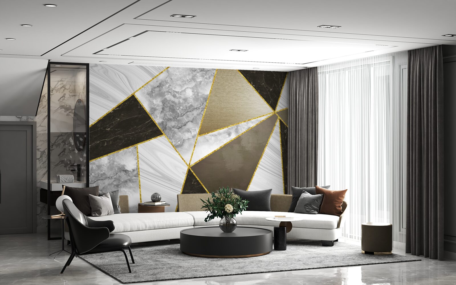 Papier peint abstraction d'un triangle