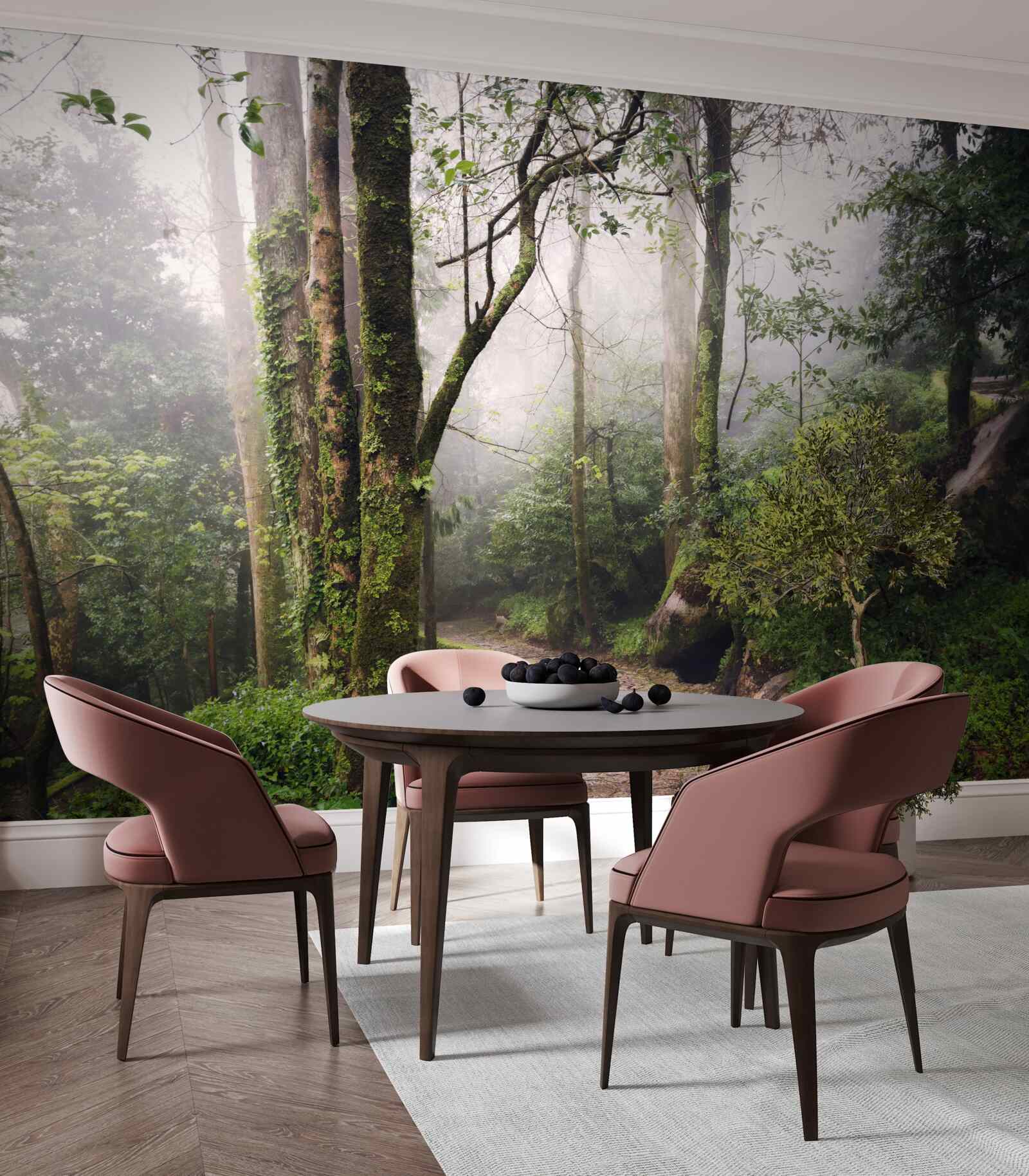 Papier peint Chemin à travers une forêt verdoyante