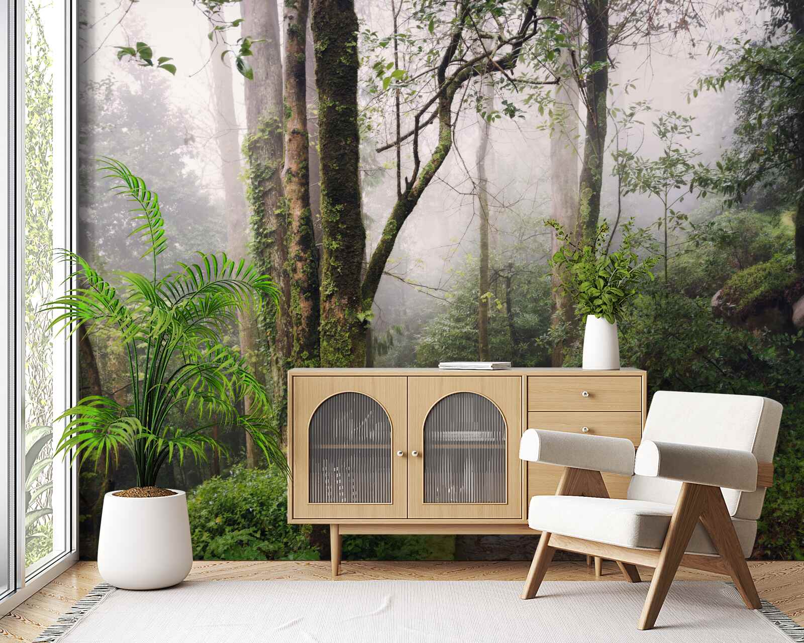 Papier peint Chemin à travers une forêt verdoyante