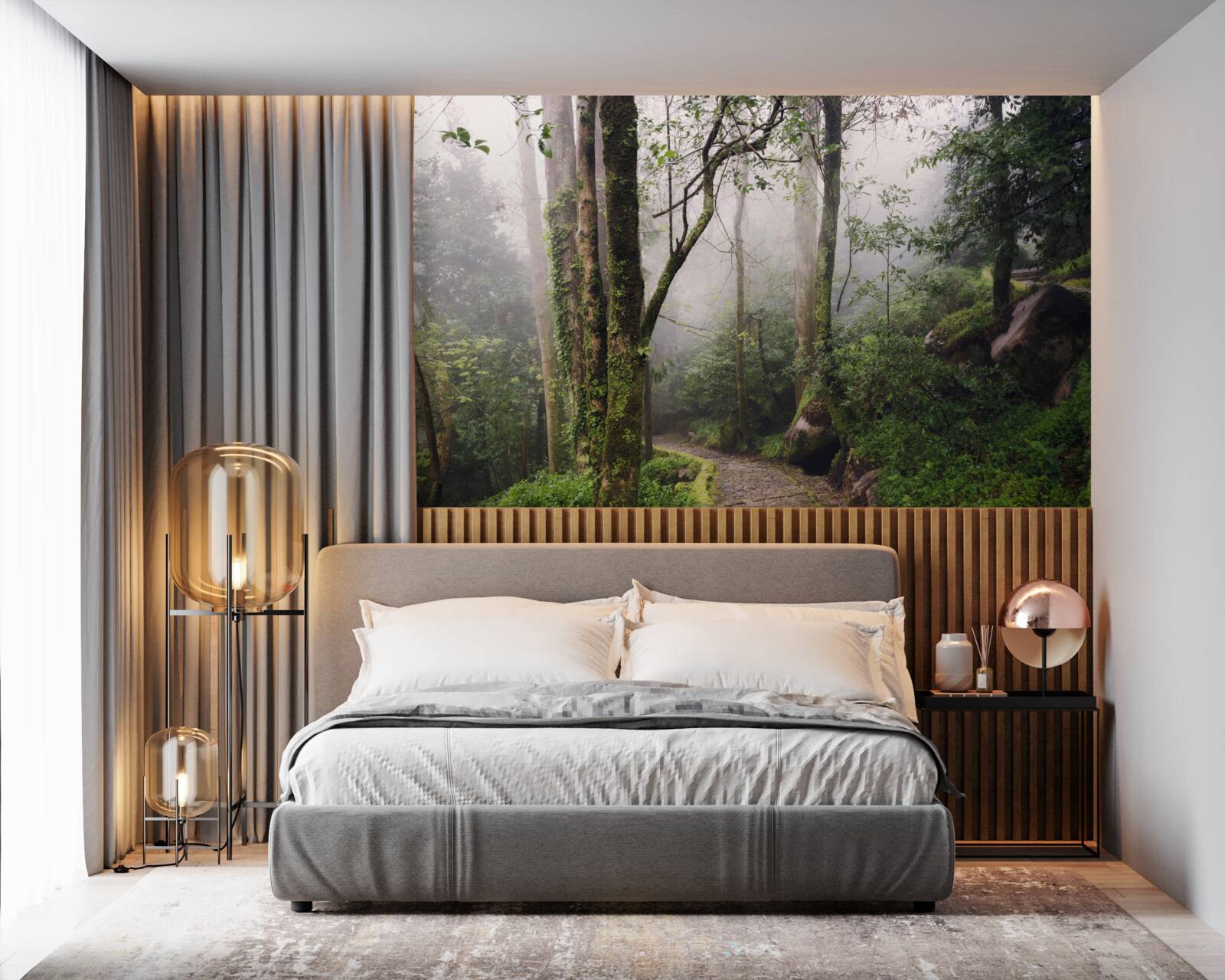 Papier peint Chemin à travers une forêt verdoyante