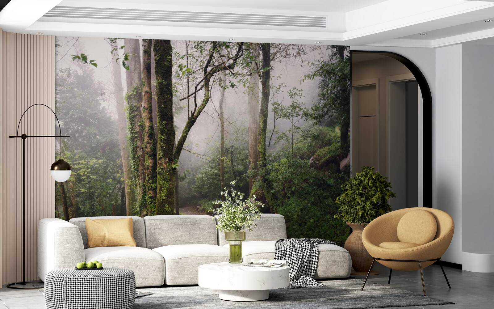 Papier peint Chemin à travers une forêt verdoyante