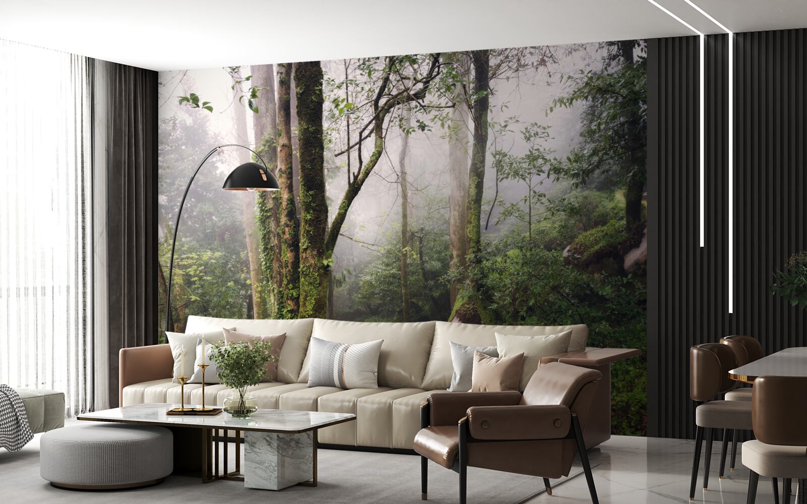 Papier peint Chemin à travers une forêt verdoyante