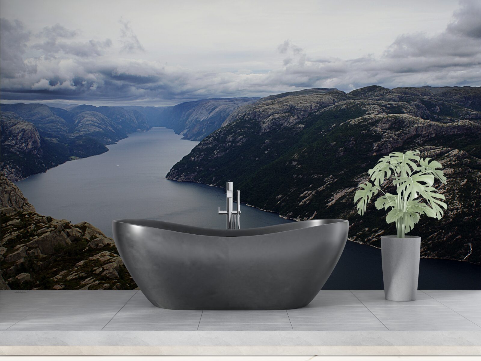 Papier peint rivière de montagne calme