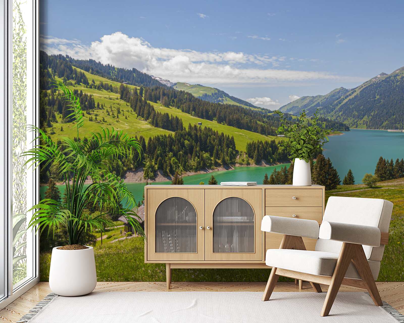 Papier peint le lac ongren aux eaux azurées dans les montagnes