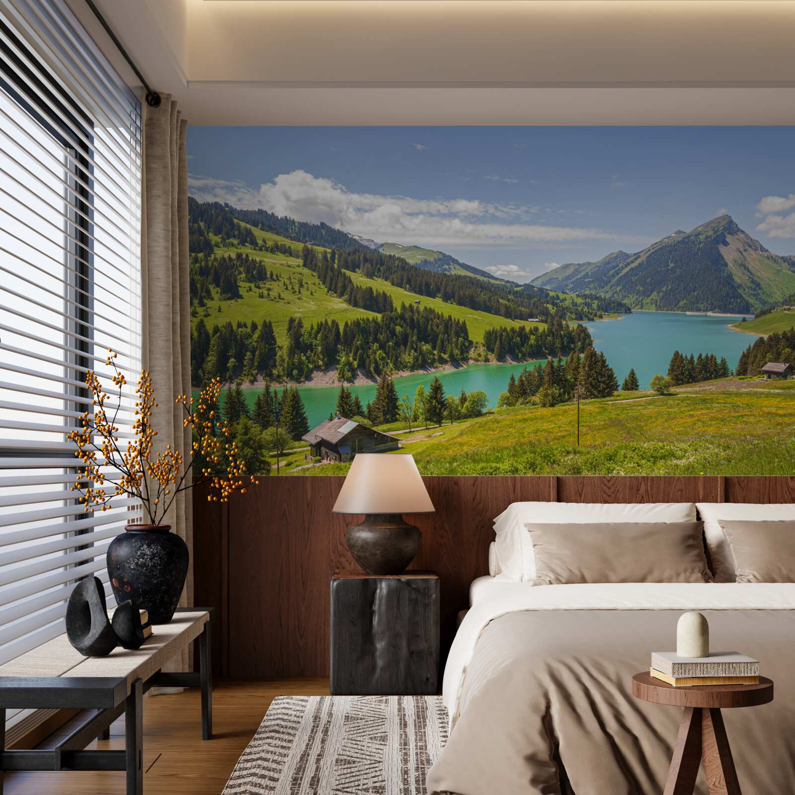 Papier peint le lac ongren aux eaux azurées dans les montagnes