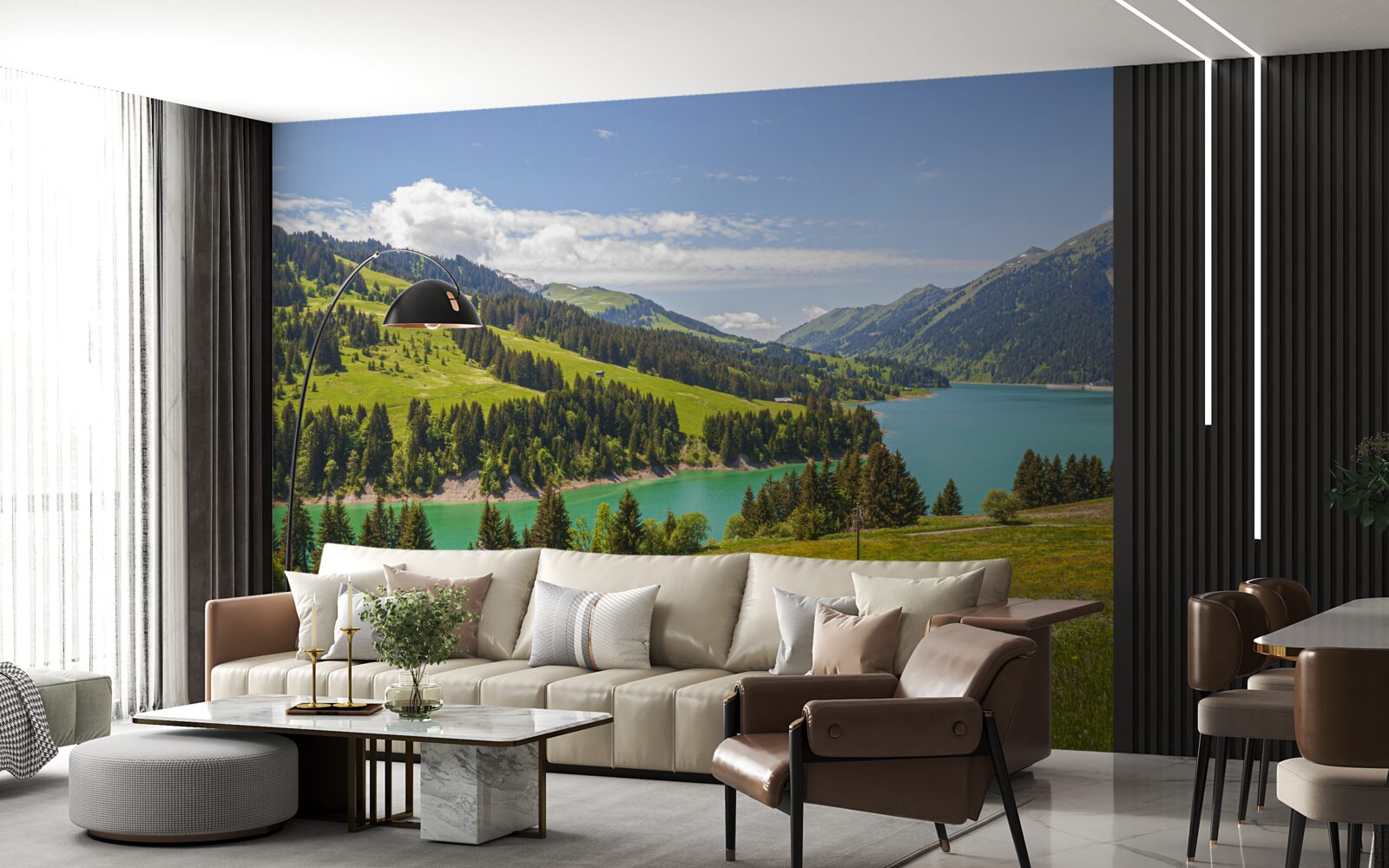 Papier peint le lac ongren aux eaux azurées dans les montagnes