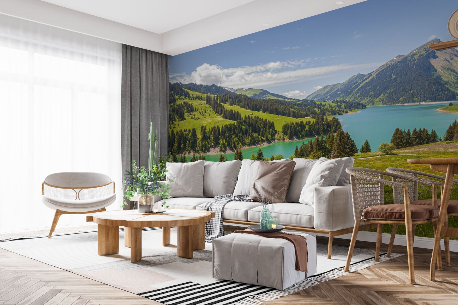 Papier peint le lac ongren aux eaux azurées dans les montagnes