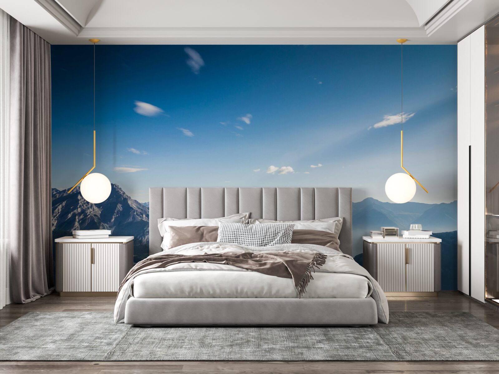 Papier peint du haut des montagnes, on peut voir le vaste ciel bleu