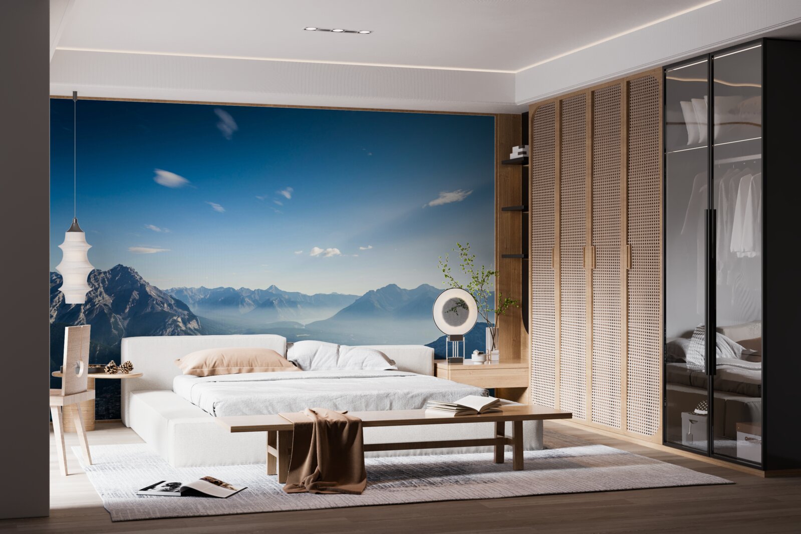 Papier peint du haut des montagnes, on peut voir le vaste ciel bleu