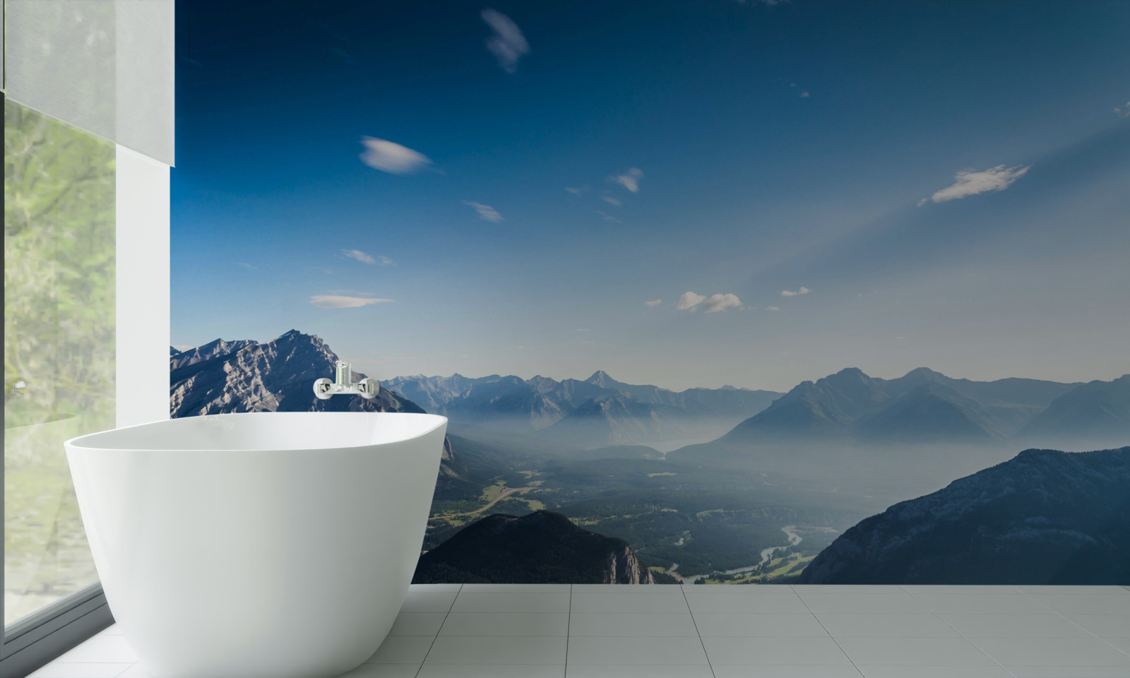 Papier peint du haut des montagnes, on peut voir le vaste ciel bleu