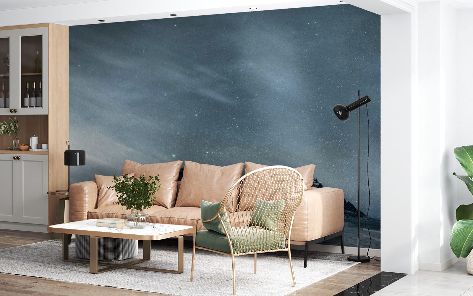 Papier peint nuits blanches étoilées dans l'antarctique