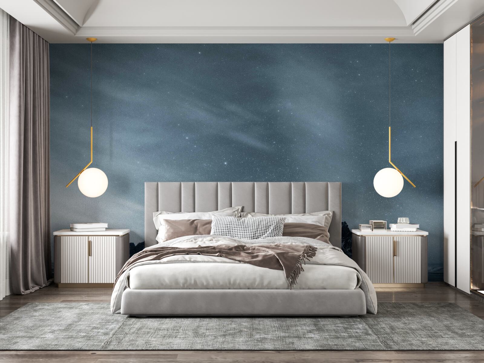 Papier peint nuits blanches étoilées dans l'antarctique