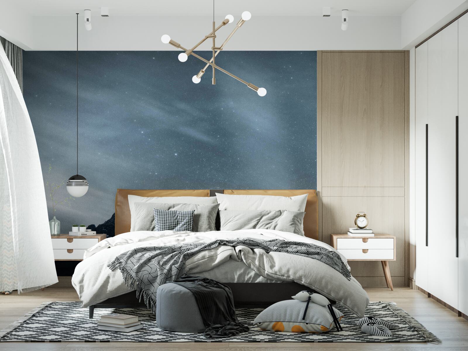 Papier peint nuits blanches étoilées dans l'antarctique