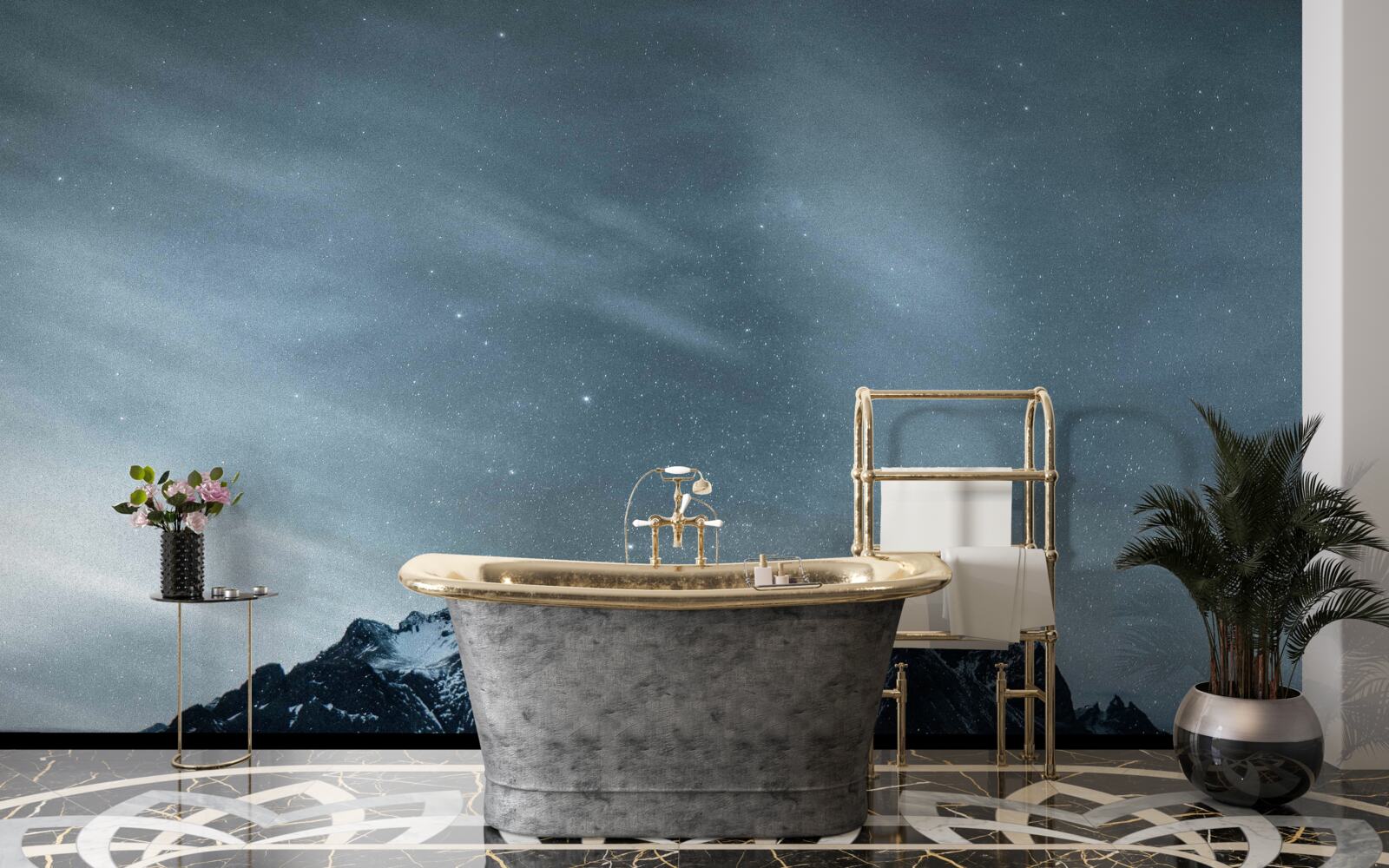 Papier peint nuits blanches étoilées dans l'antarctique