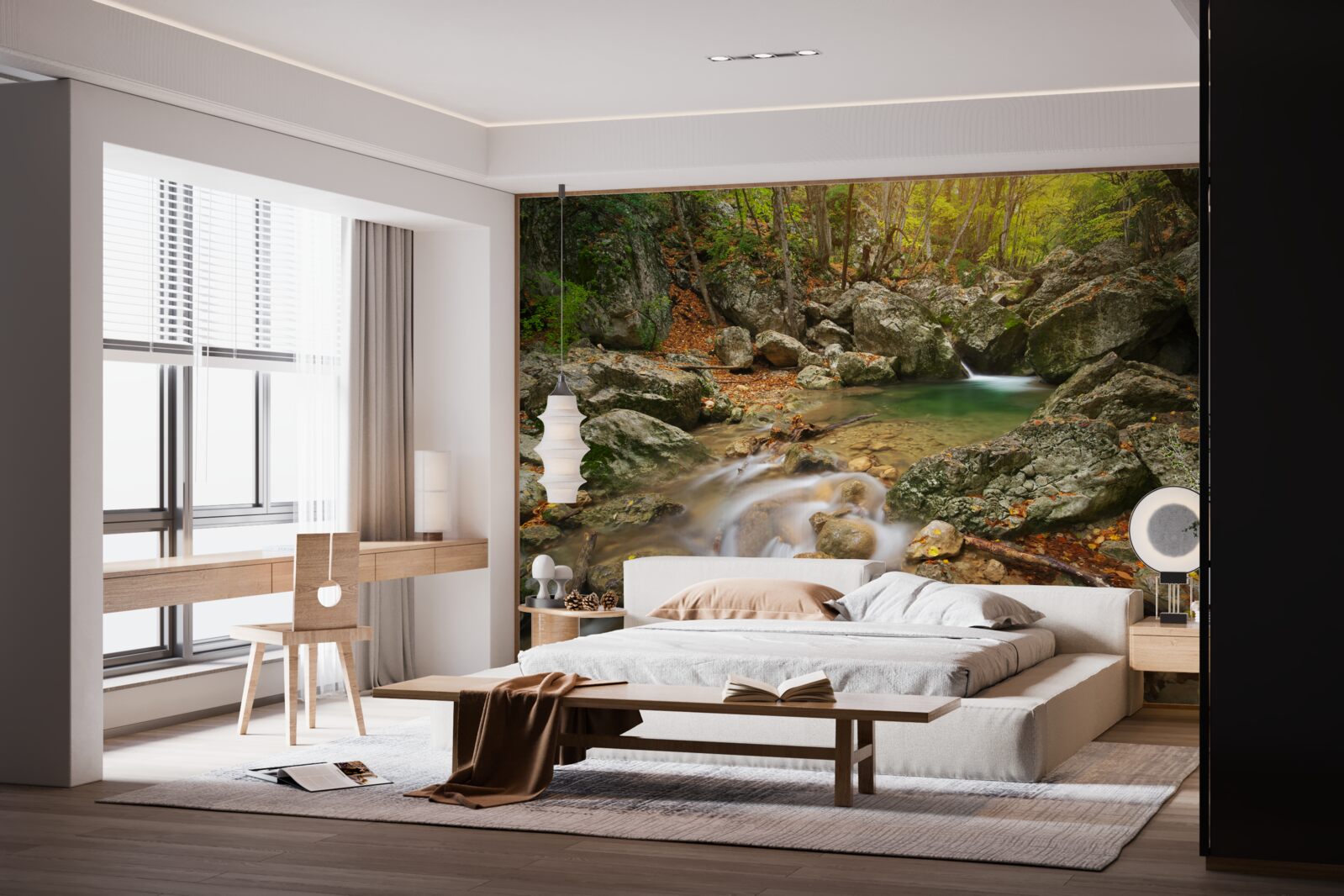 Papier peint débit de la rivière en automne