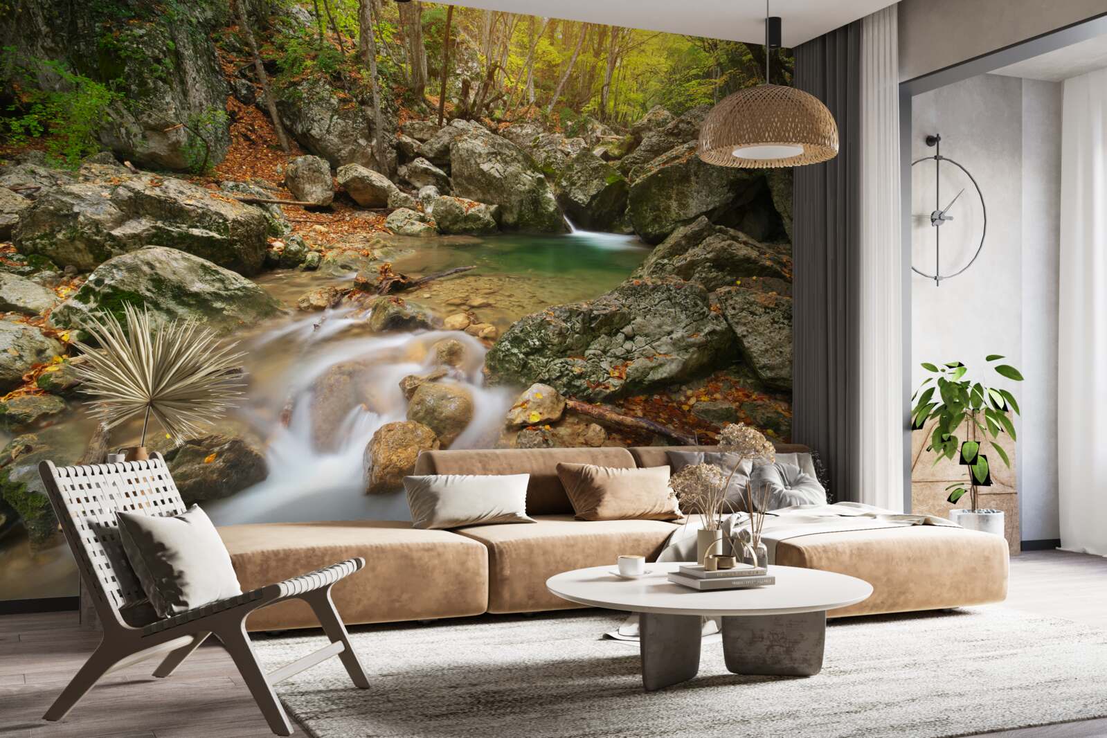 Papier peint débit de la rivière en automne