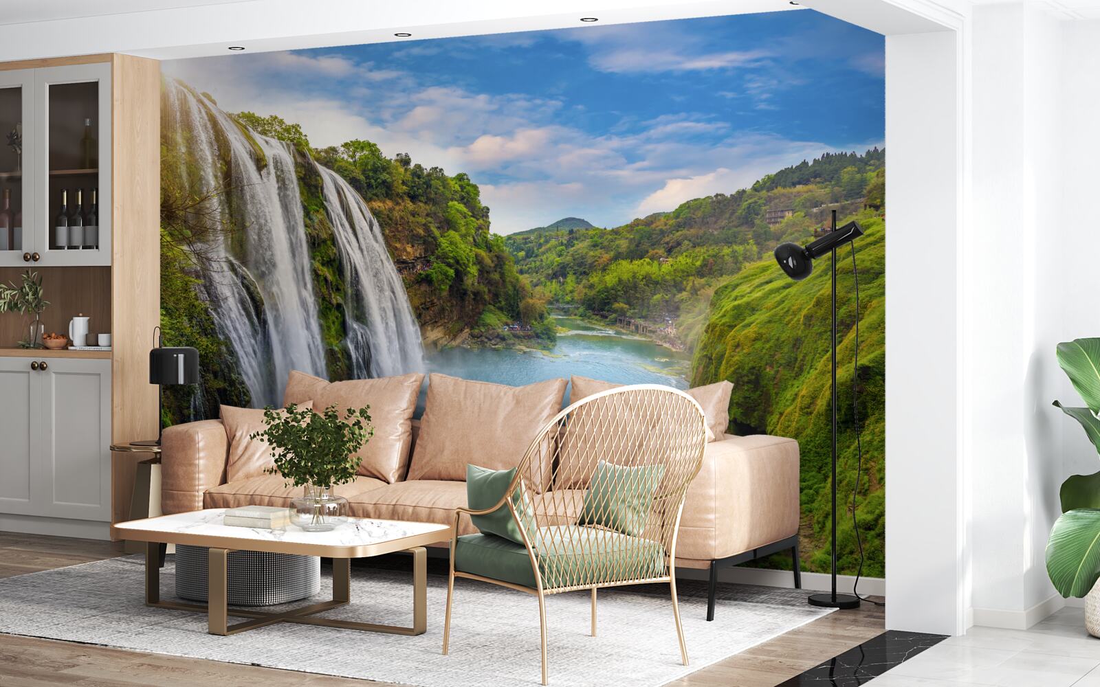 Papier peint la puissante chute d'eau de huangoshu