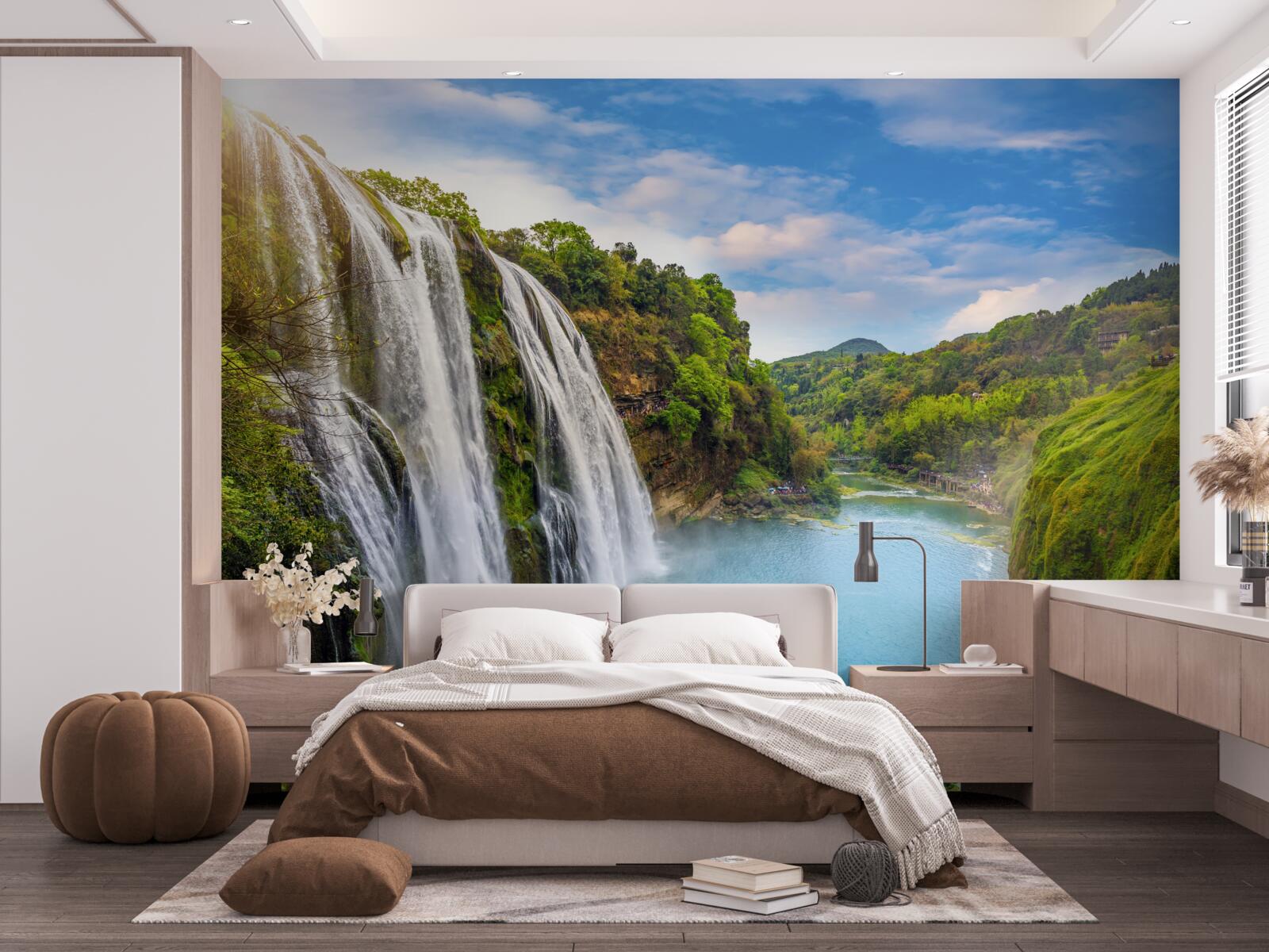 Papier peint la puissante chute d'eau de huangoshu