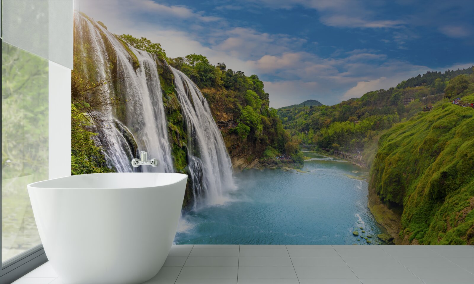 Papier peint la puissante chute d'eau de huangoshu